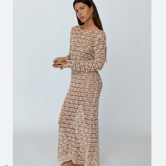 Zara Beige Maxi Dress - Picture 2 of 10